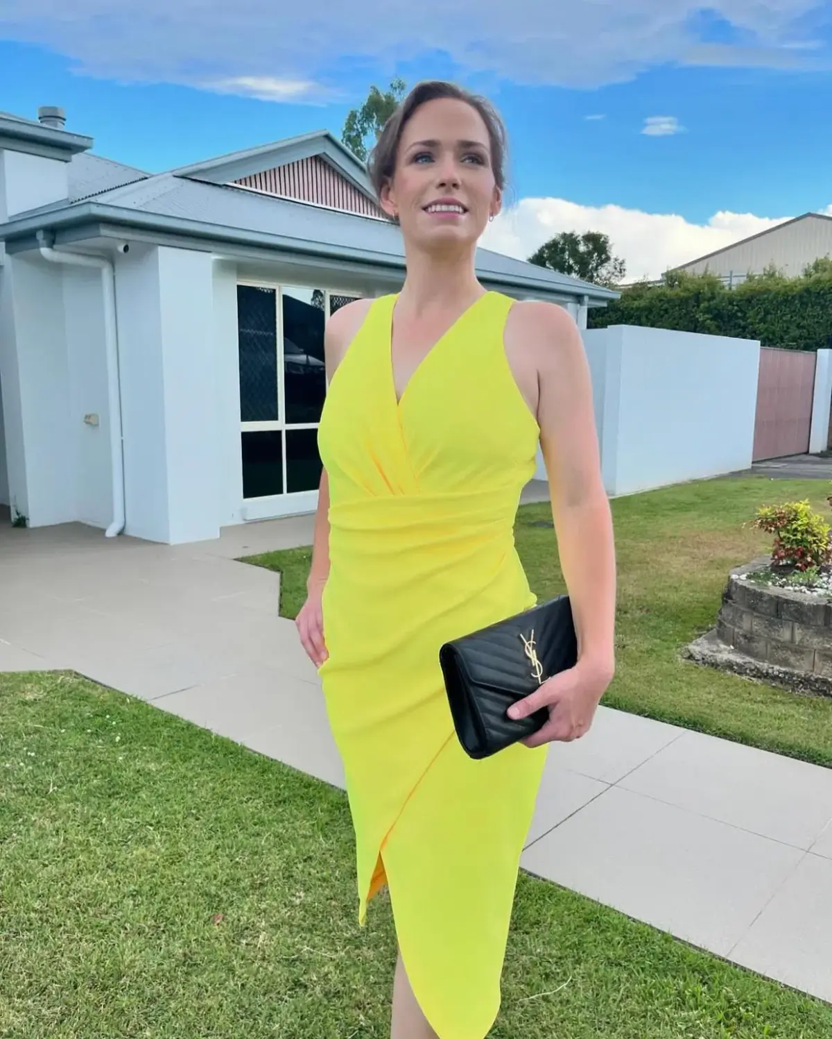 Sheike Amelia Midi Dress Yellow Size 8 - Image 2