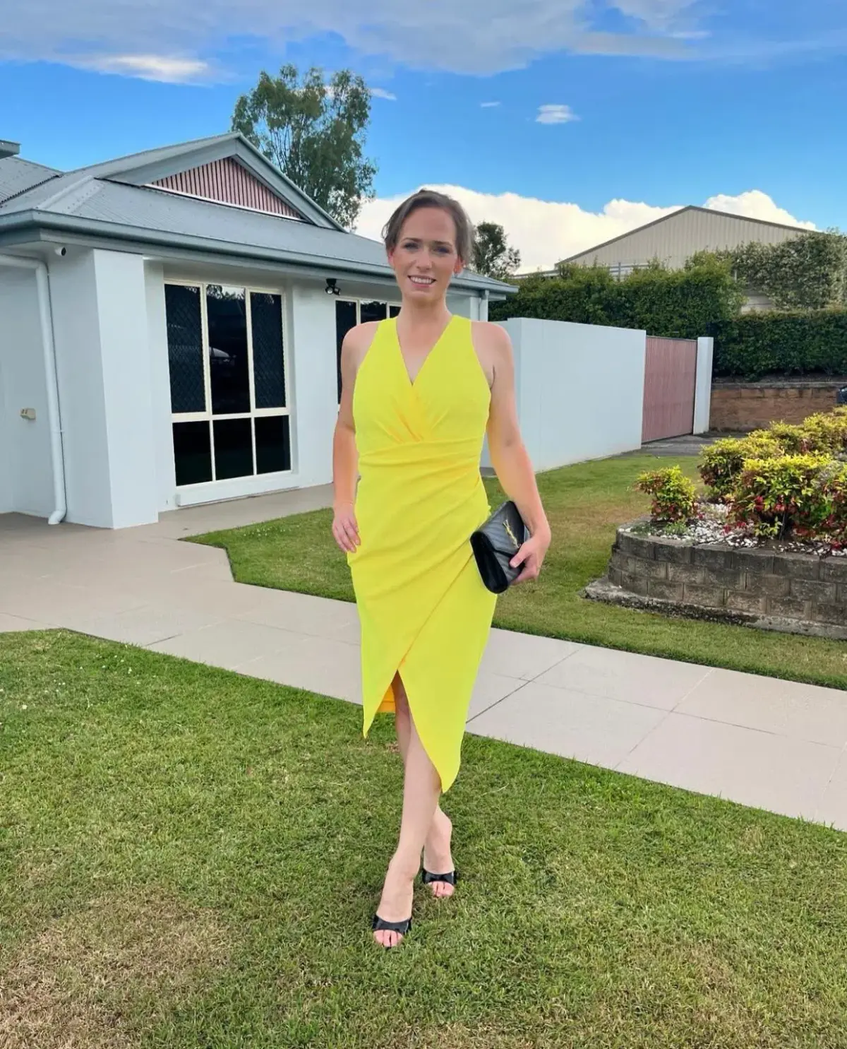 Sheike Amelia Midi Dress Yellow Size 8 - Image 1