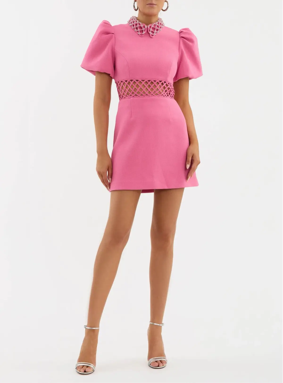 Rebecca Vallance Aubree Collar Mini Dress Rose Pink Size 8 - Image 1