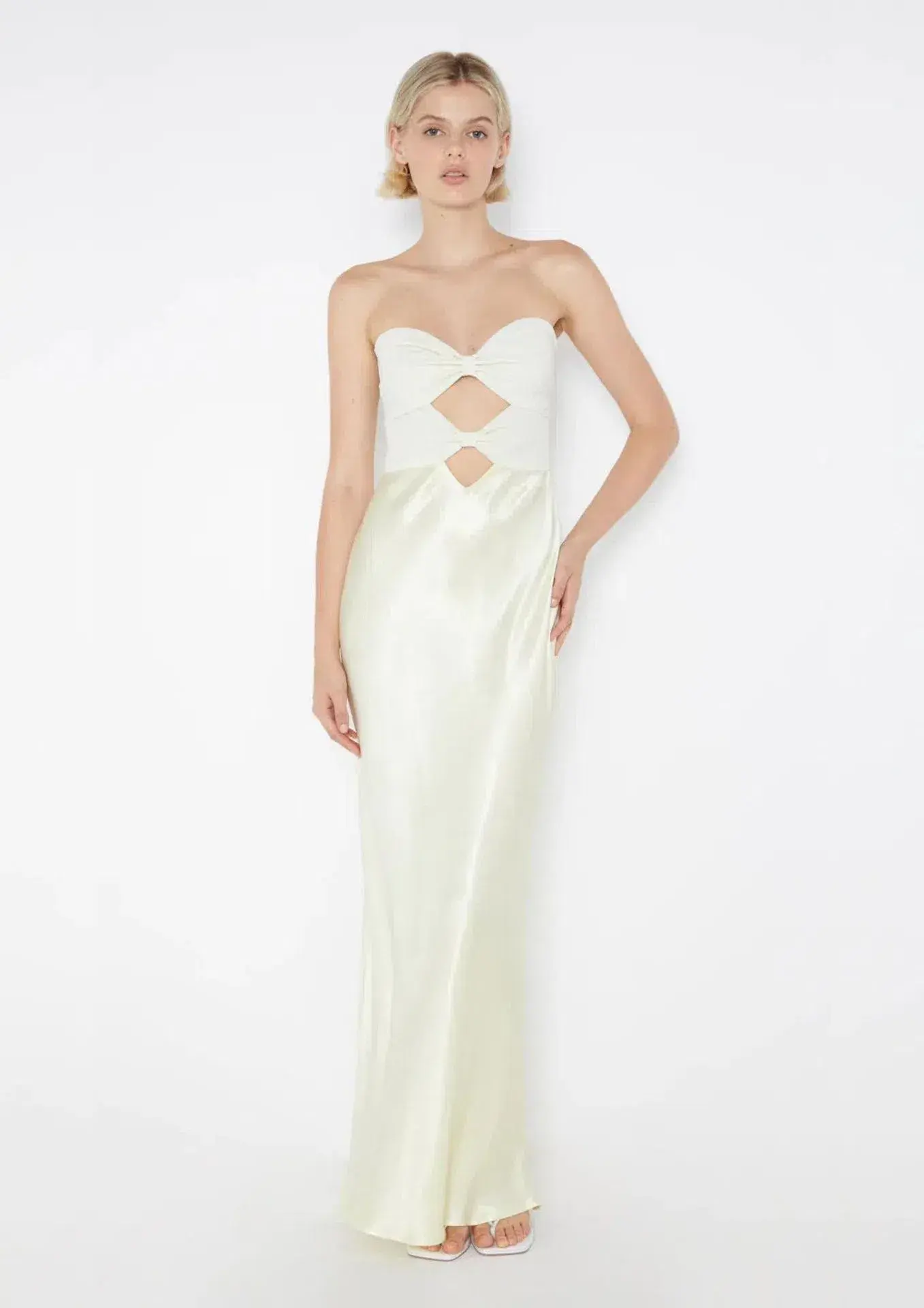 Bec & Bridge Halle Strapless Dress Ice Yellow Size 10 - Image 1
