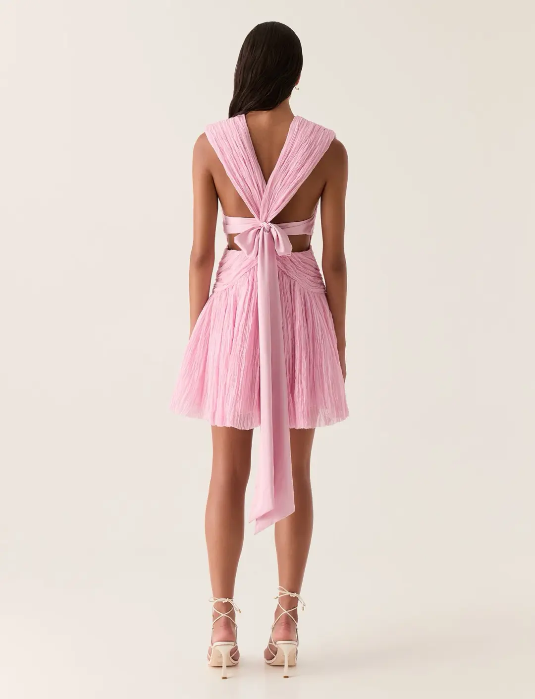 Aje Escapist Mini Dress Flash Pink Size 8 for rent on The Volte - main image