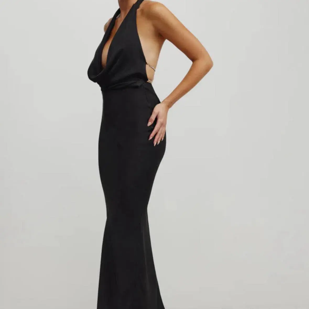 Lexi Polaris Deep Cowl Neck Dress in Black Size XS / AU 6 - Image 2