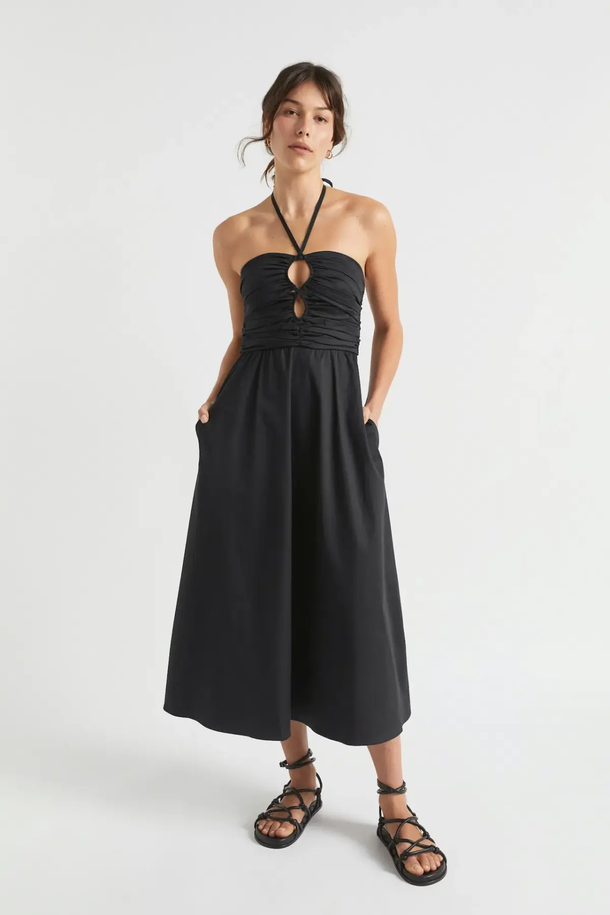 Seed Heritage Tailored Halter Midi Dress Black Size 6 - Image 1