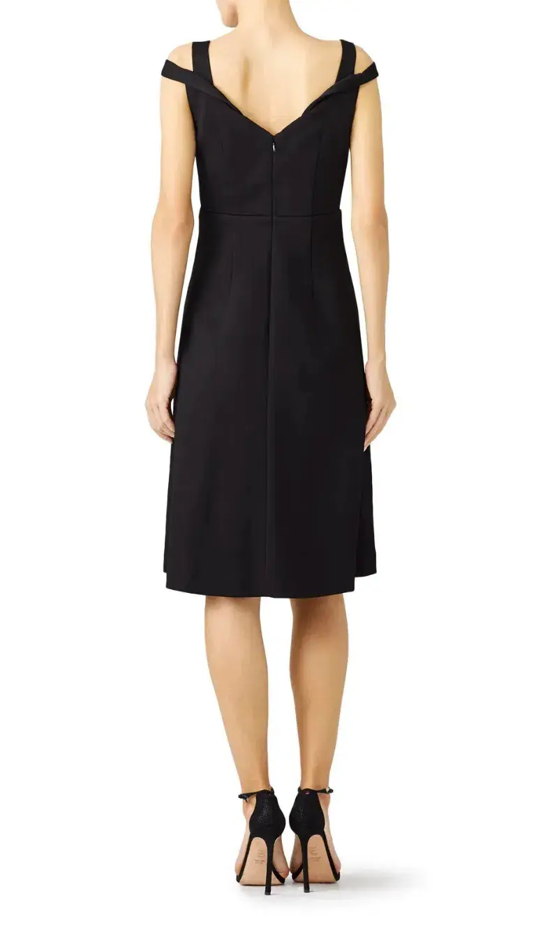 Carven Keyhole Cutout Shoulder Strap Detail Cocktail Dress Black Size AU 10 - Image 4