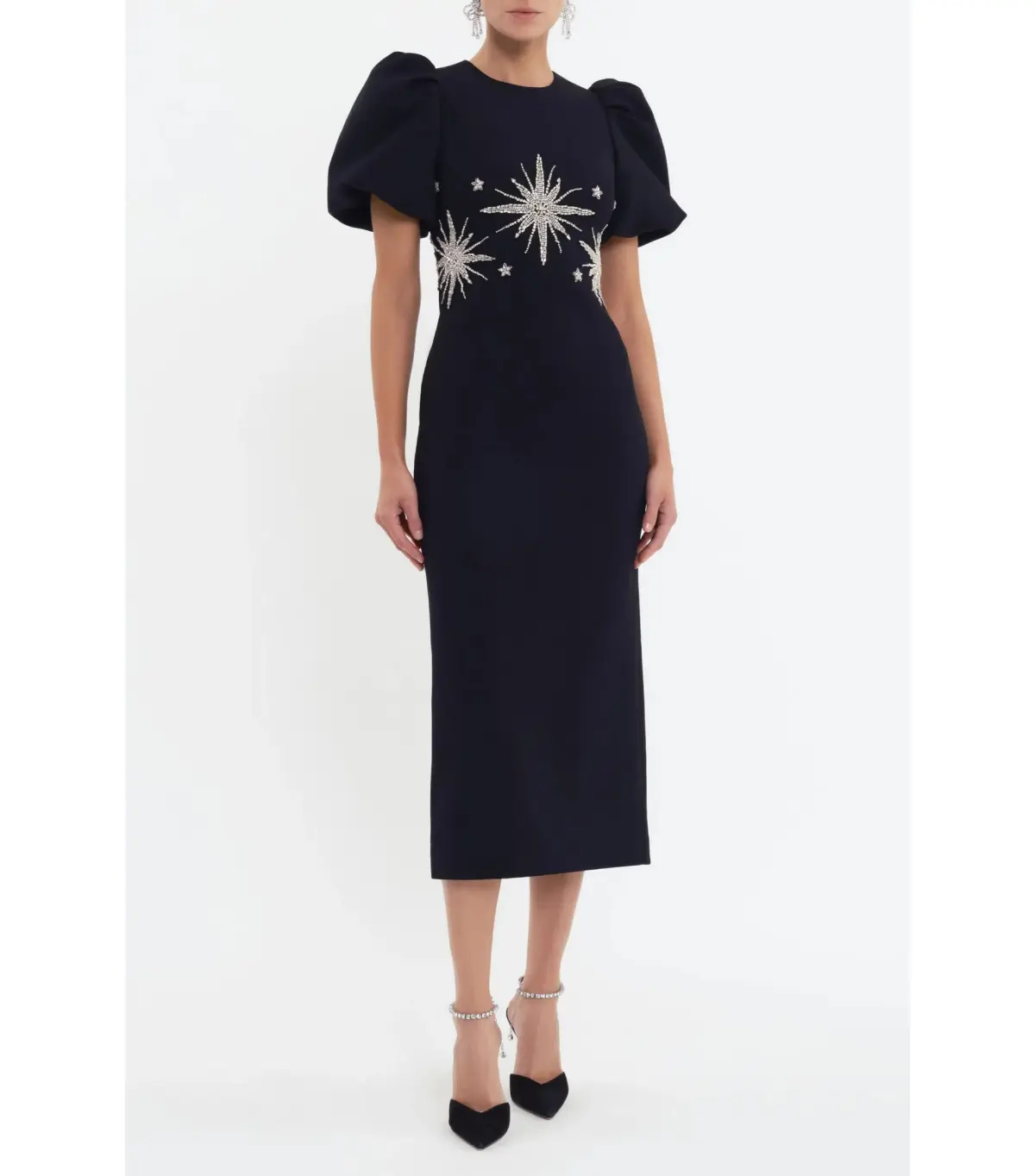 Rebecca Vallance Estella Midi Dress Black Size AU 8 - Image 1