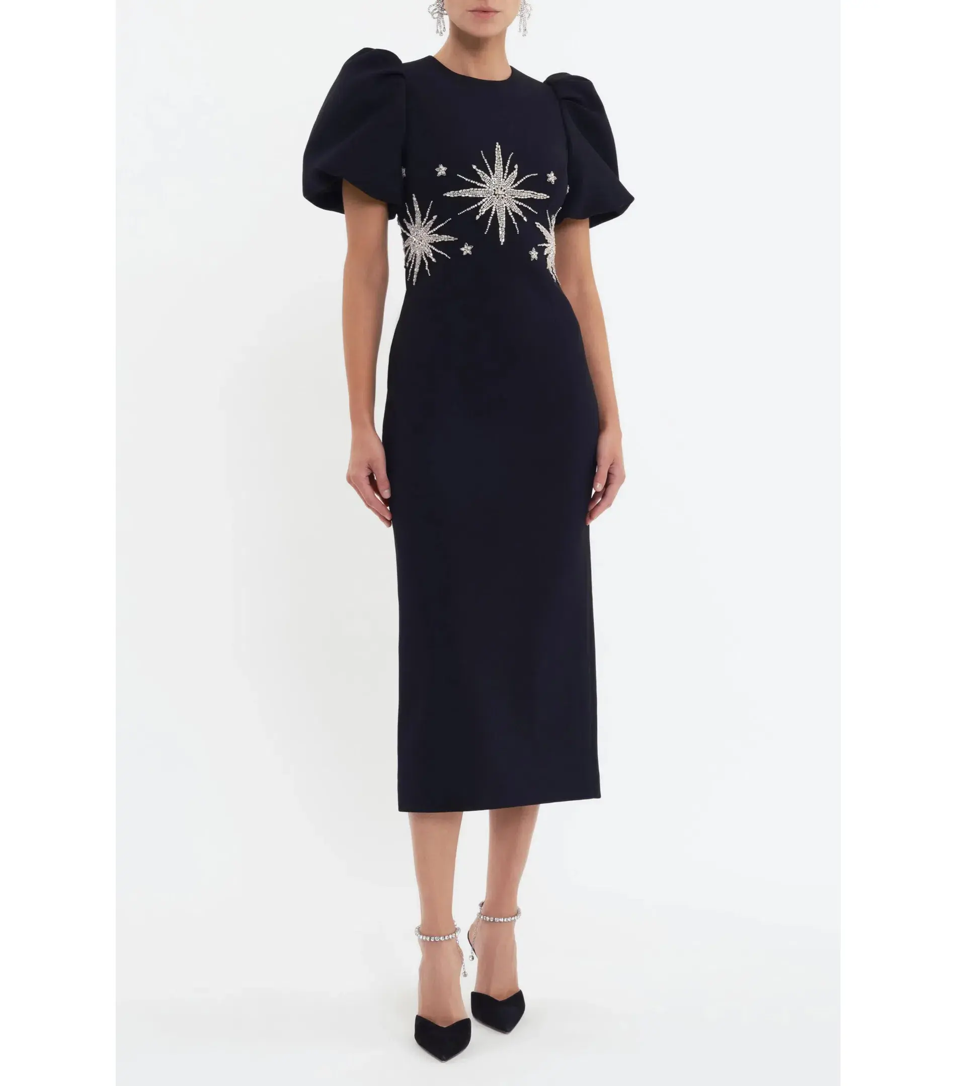 Rebecca Vallance Estella Midi Dress Black Size AU 8 - Image 1