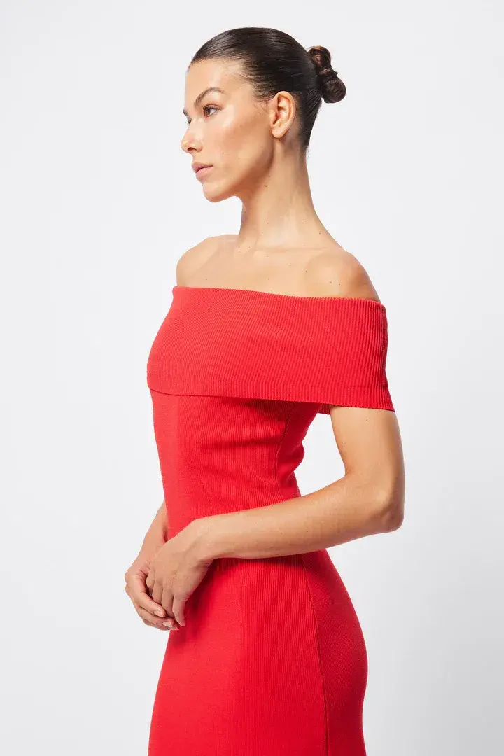 Mossman Monaco Off Shoulder Dress Red Size AU 10 - Image 2