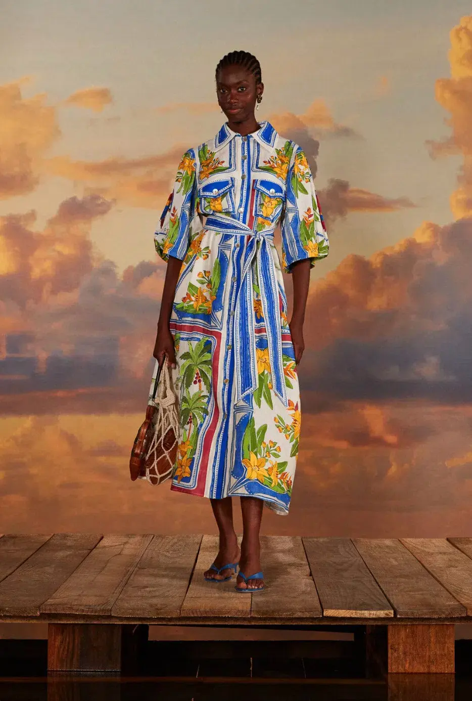 Farm Rio Off-white Tropical Destination Midi Dress Multi Size Small / AU 8  - Image 1