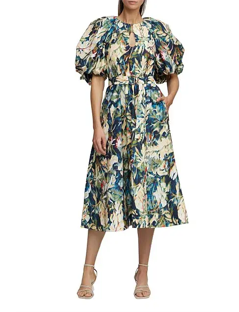 Acler Harlow Dress in Moody Floral Size AU 12  for rent on The Volte - main image