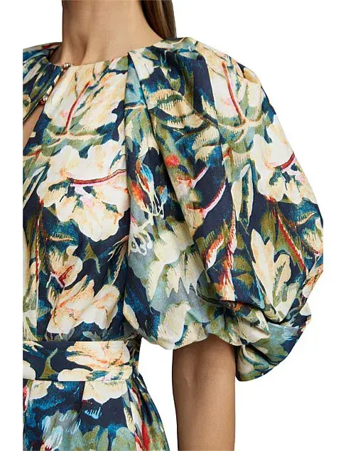 Acler Harlow Dress in Moody Floral Size AU 12  for rent on The Volte - main image