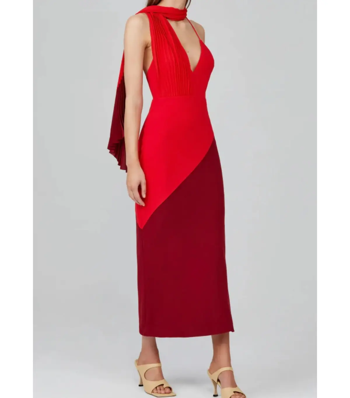 Acler Flora Colorblock Dress Red Size AU 10 - Image 3
