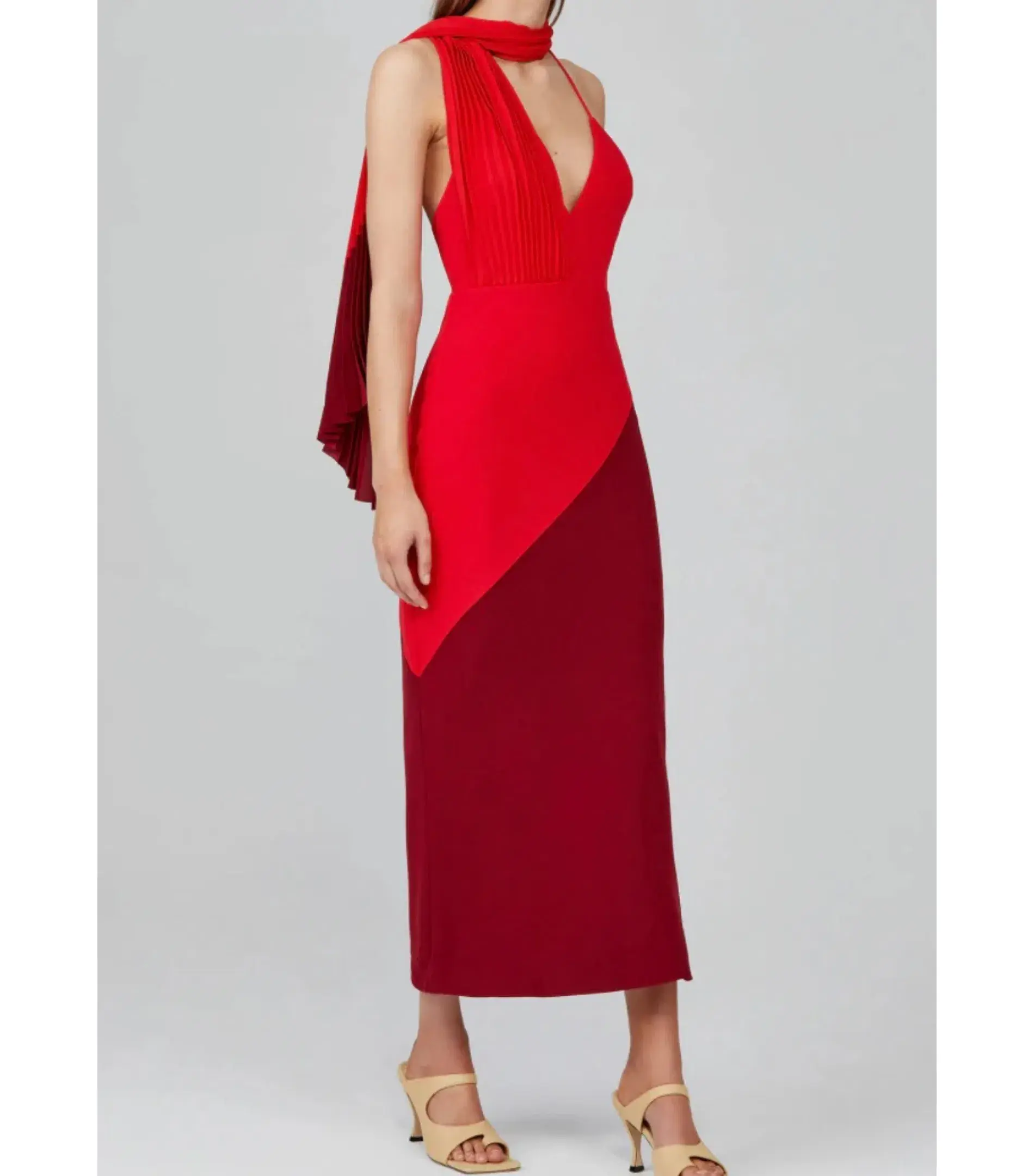 Acler Flora Colorblock Dress Red Size AU 10 - Image 3