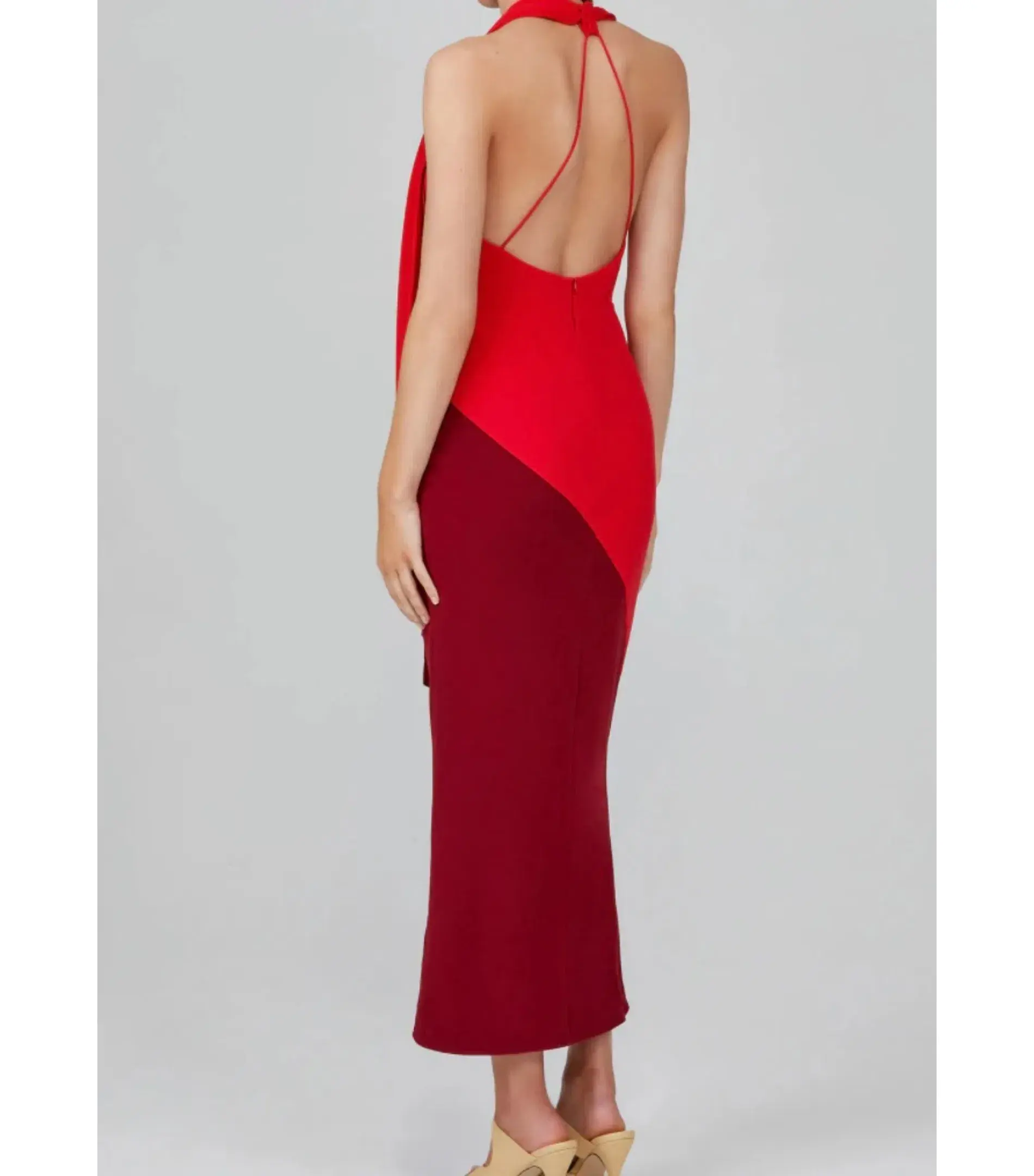 Acler Flora Colorblock Dress Red Size AU 10 - Image 4