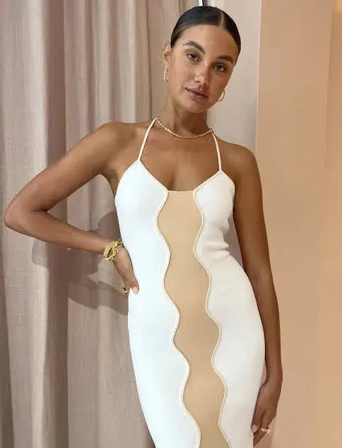 By Johnny Caprera Knit Midi Dress in Ivory Bone Size XS / AU 6 - Image 5