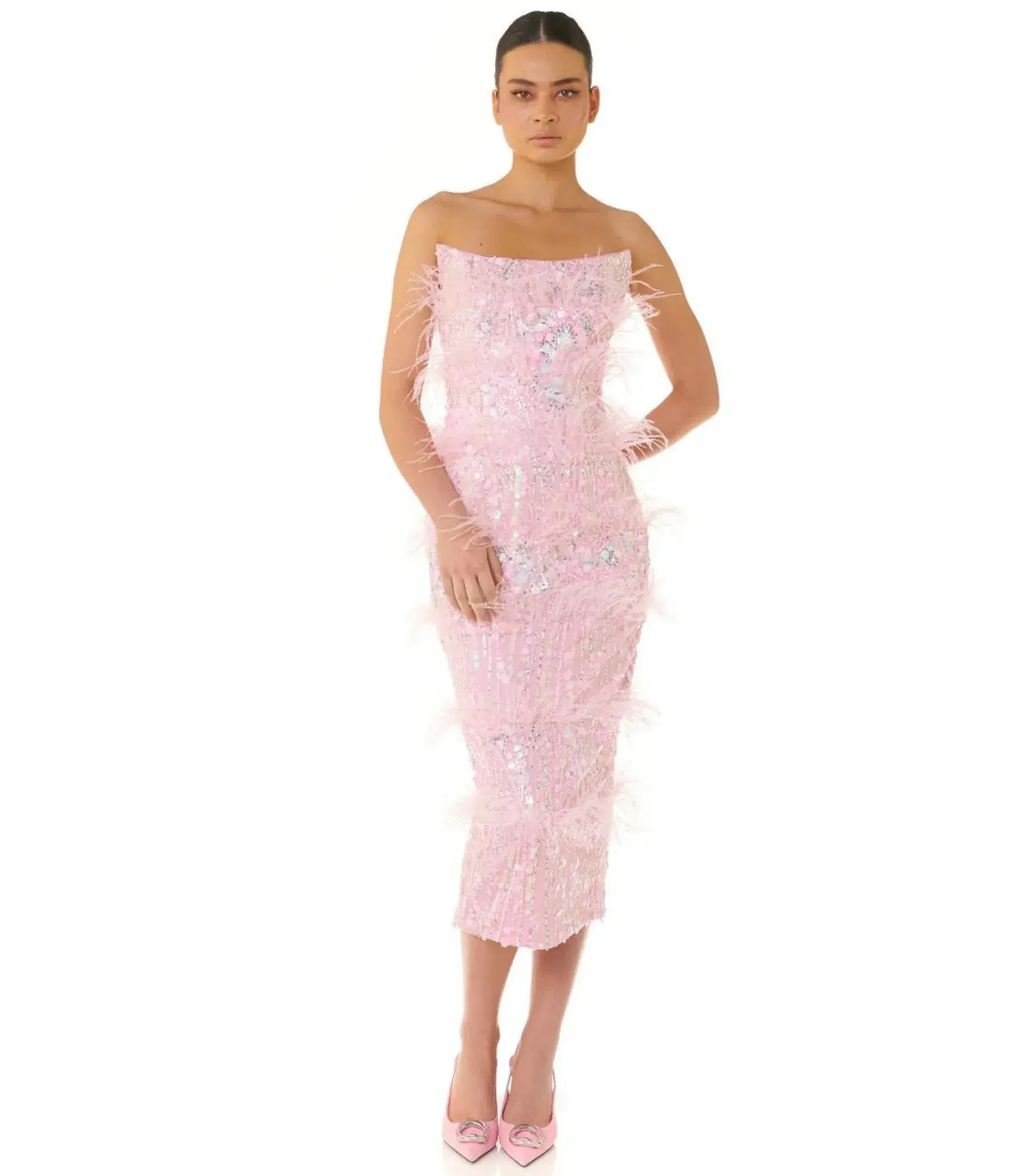 Eliya The Label Madelyn Midi Dress Pink Size XL / AU 14 - Image 1