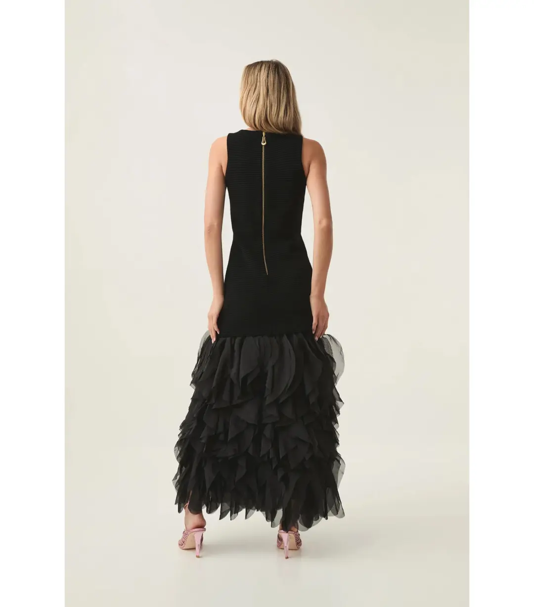 Aje Elations Knit Maxi Dress in Black Size Small / AU 8 for rent on The Volte - main image