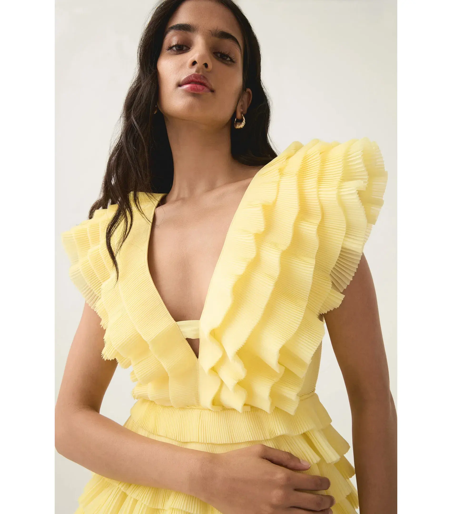 Aje Reflection Mini Dress Acacia Yellow Size AU 10 - Image 2