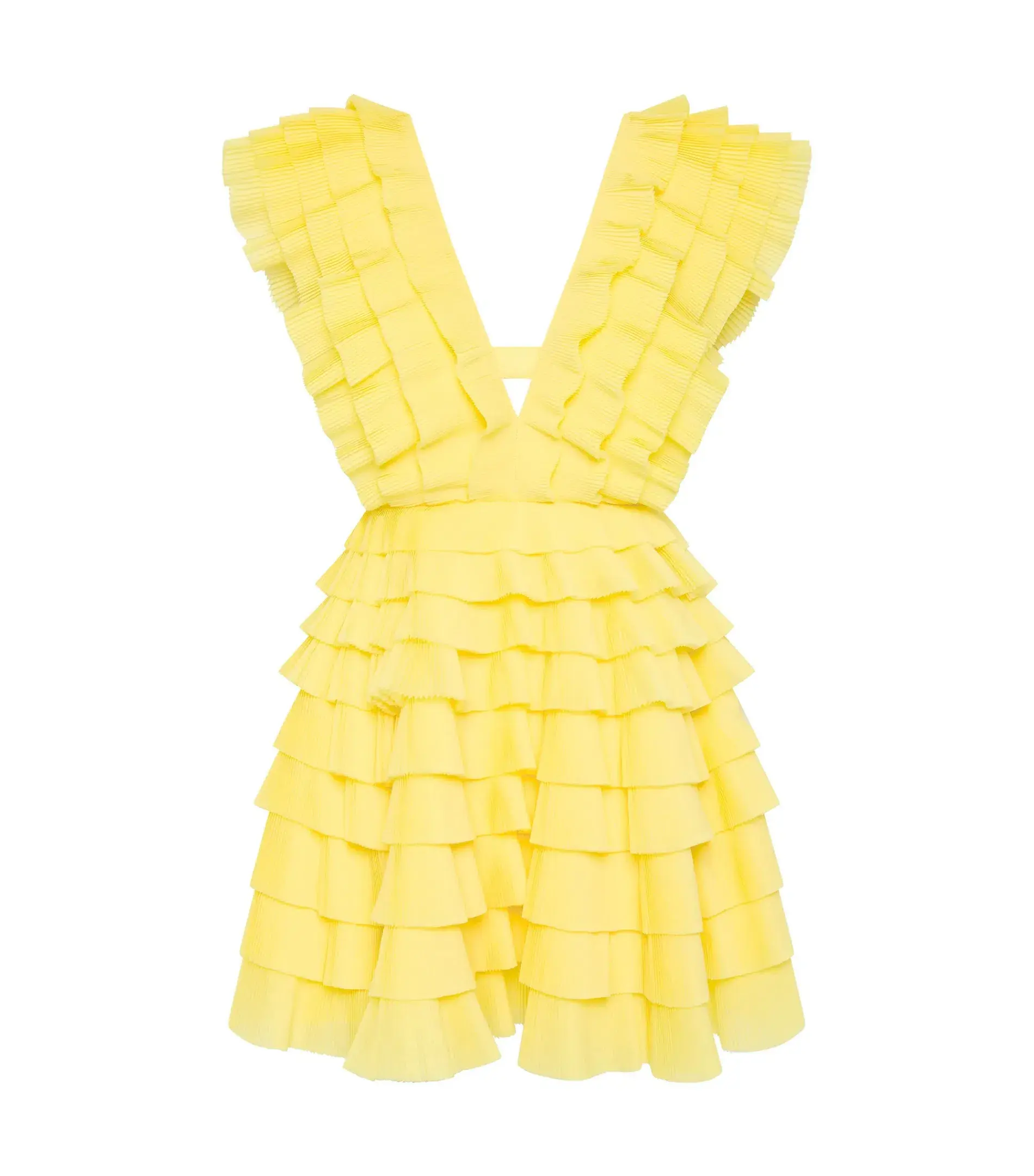 Aje Reflection Mini Dress Acacia Yellow Size AU 10 - Image 4