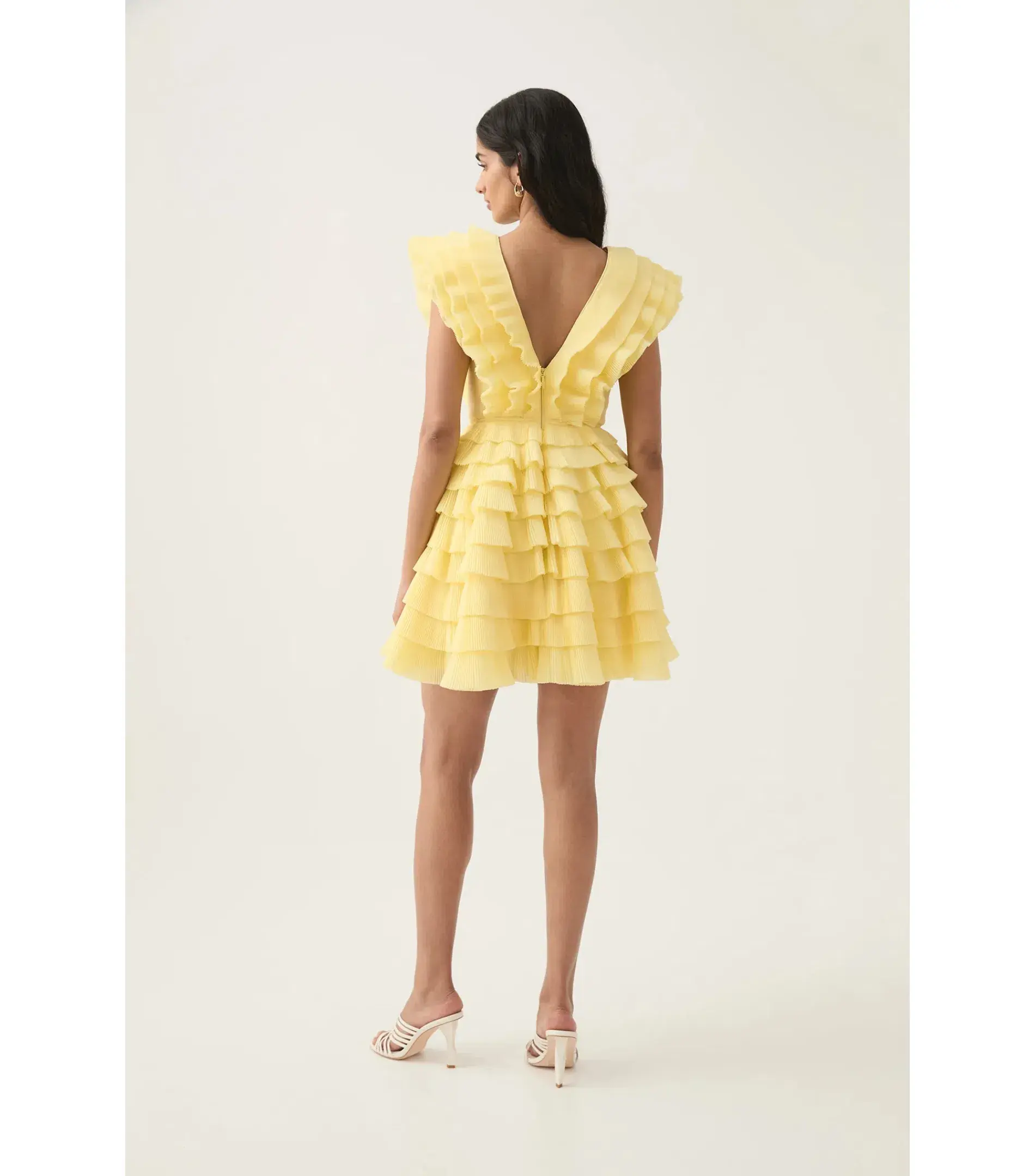 Aje Reflection Mini Dress Acacia Yellow Size AU 10 - Image 3