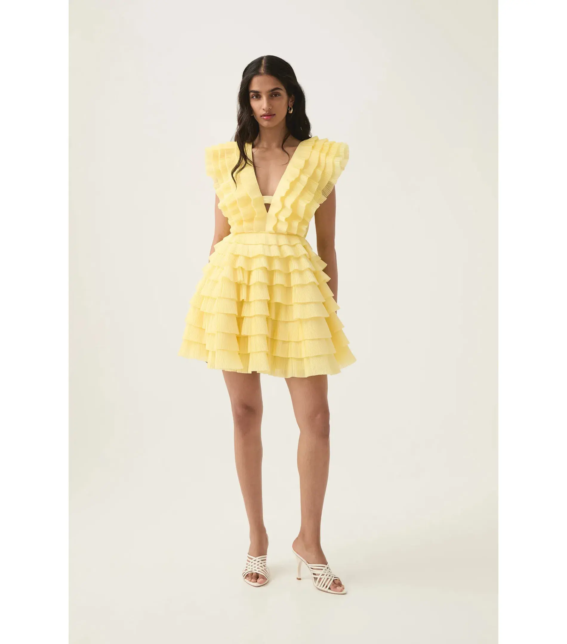 Aje Reflection Mini Dress Acacia Yellow Size AU 10 - Image 1