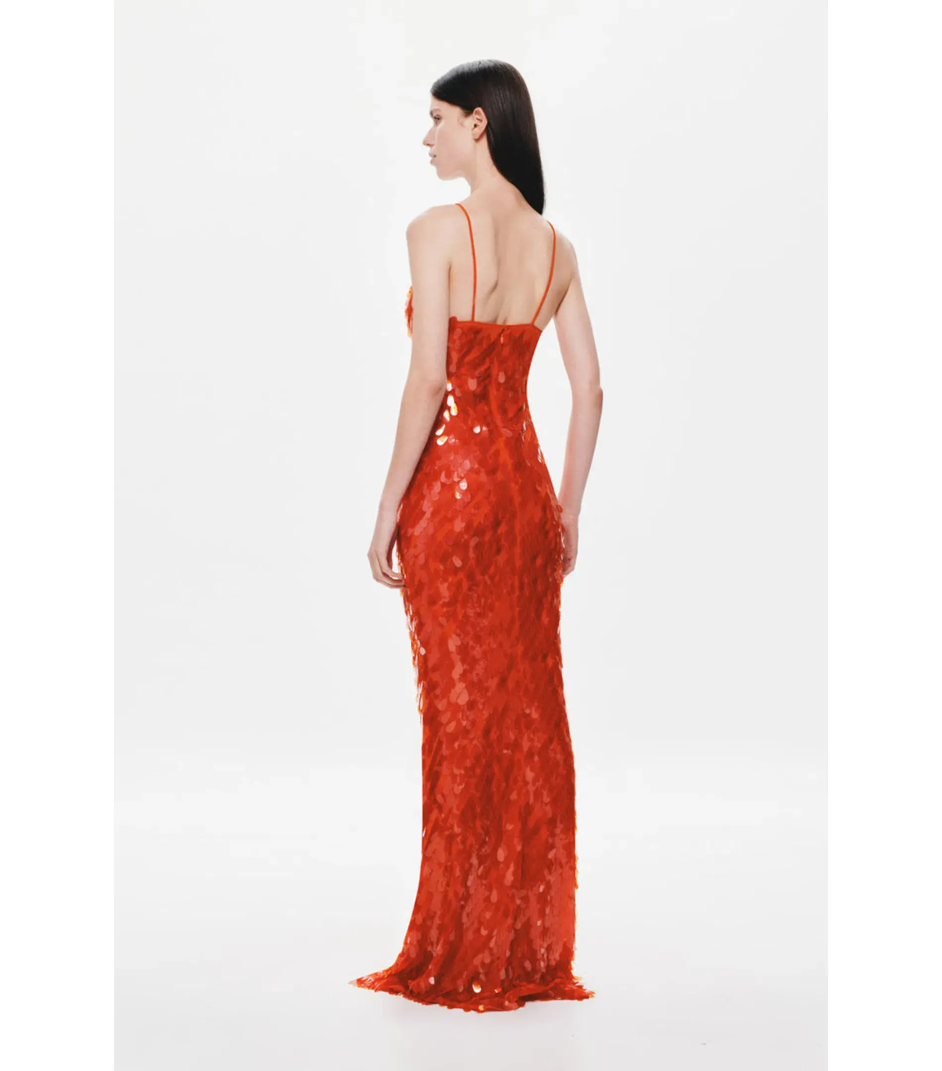 Misha Sapphire Sequin Maxi Dress Red Size 8 - Image 3