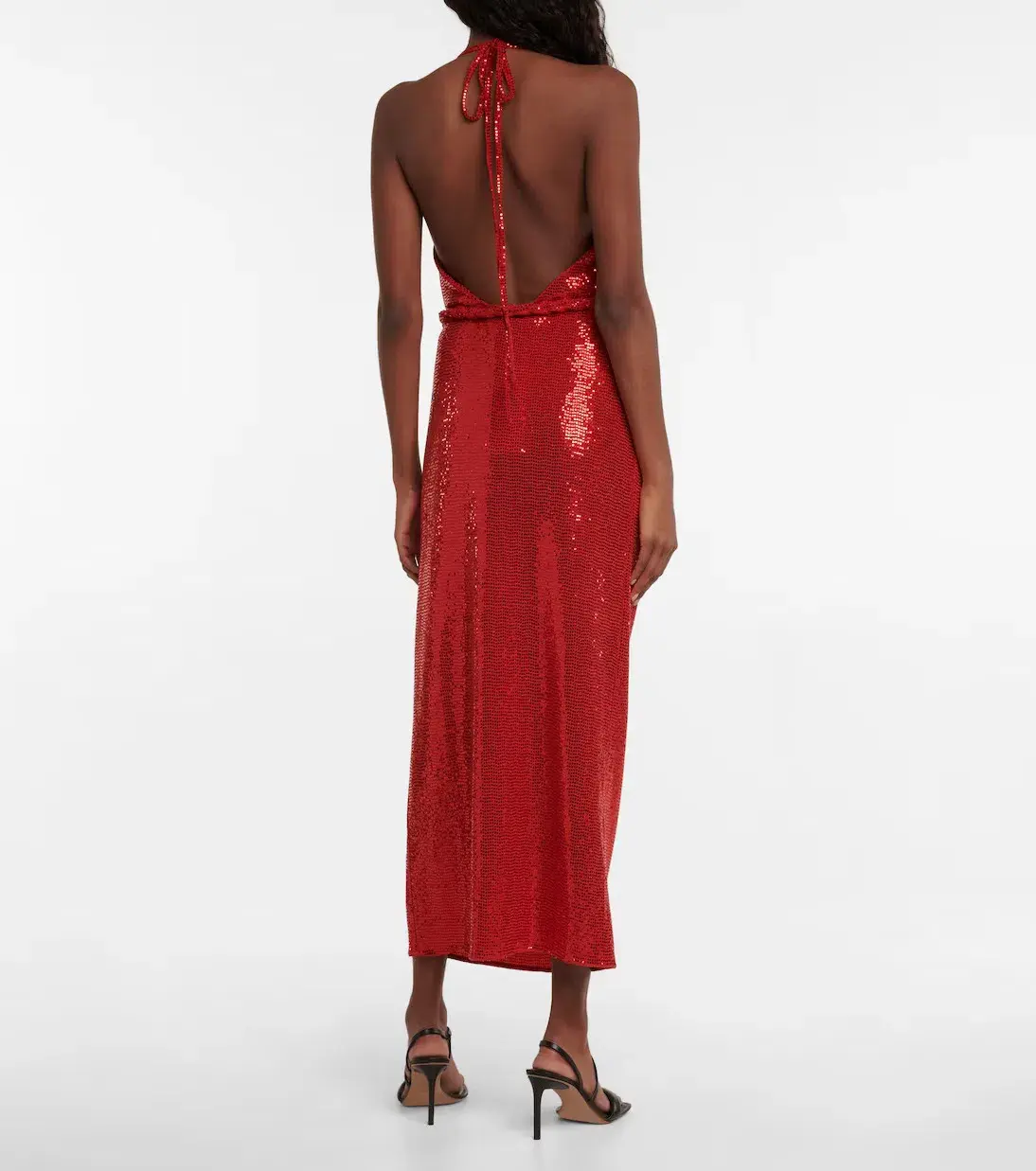 Dodo Bar Or Sequin Embellished Midi Dress Red Size AU 10  - Image 4