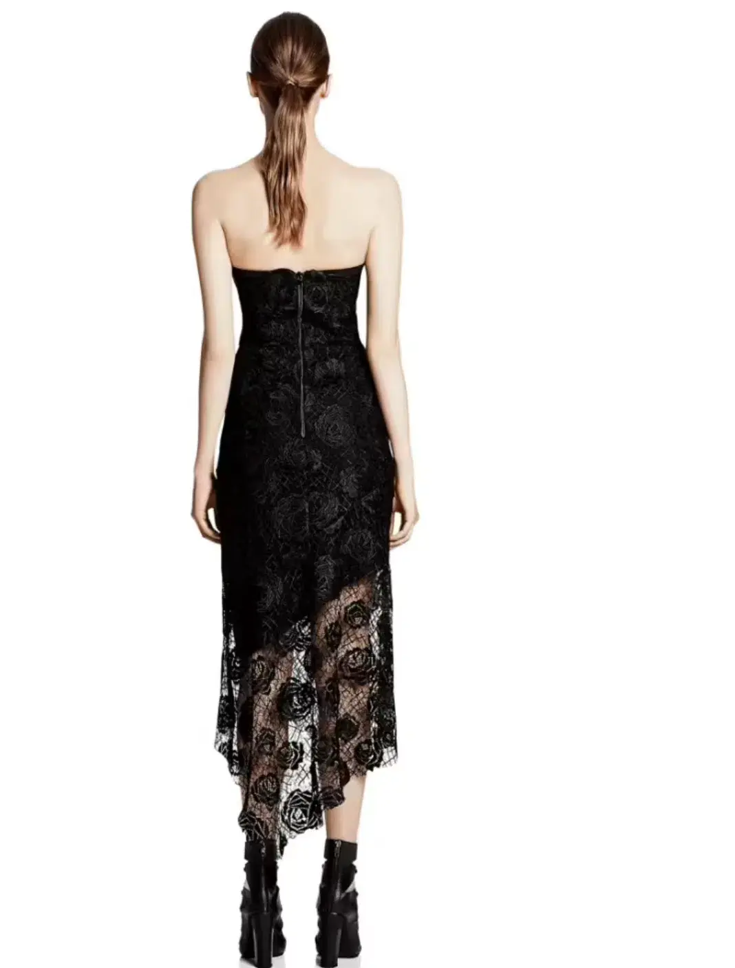 Manning Cartell Rambling Rose Strapless Midi Dress Black Size 8 NEW - Image 2