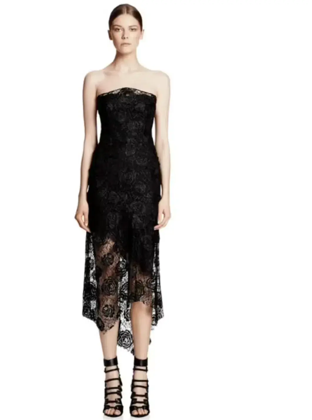 Manning Cartell Rambling Rose Strapless Midi Dress Black Size 8 NEW - Image 1