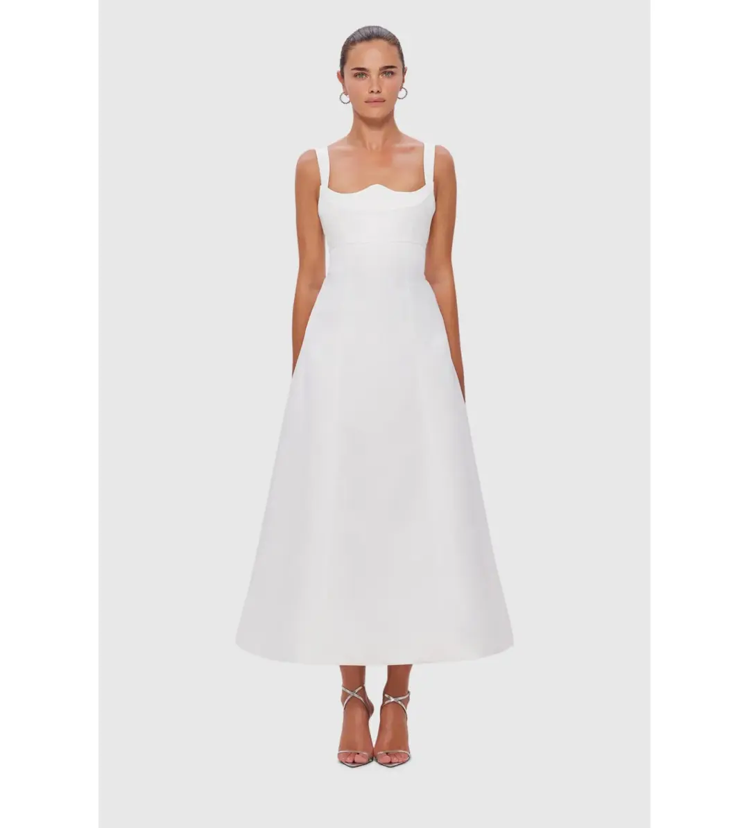 Leo Lin Odette Midi Dress White Size 8 for rent on The Volte - main image