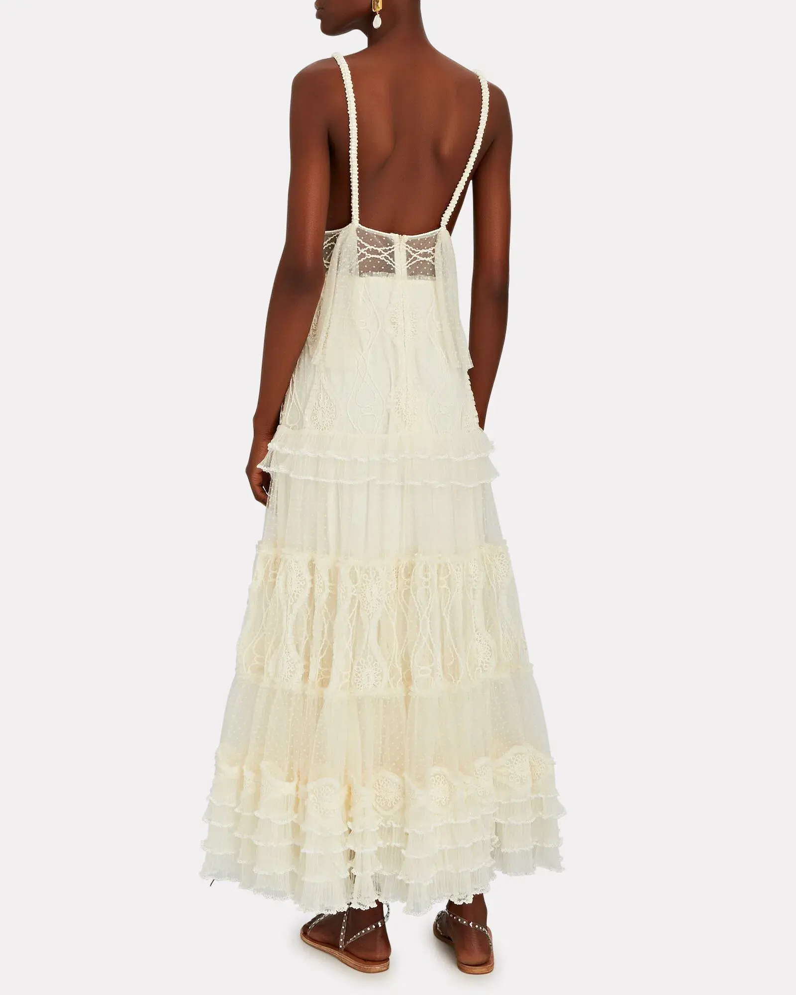 Alexis Arabella Embroidered Lace Maxi Dress Ivory Size 8 - Image 2