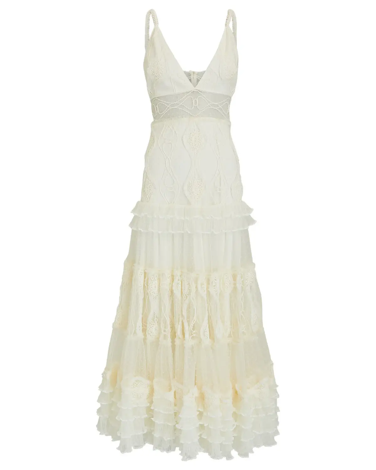 Alexis Arabella Embroidered Lace Maxi Dress Ivory Size 8 - Image 4
