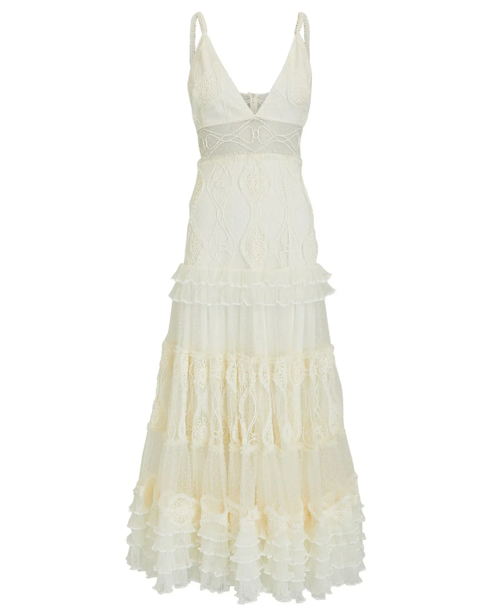 Alexis Arabella Embroidered Lace Maxi Dress Ivory Size 8 - Image 4