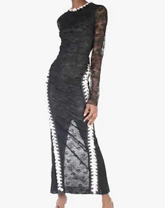 Alessandra Rich Black Lace Dress Size IT40/XS - Image 2