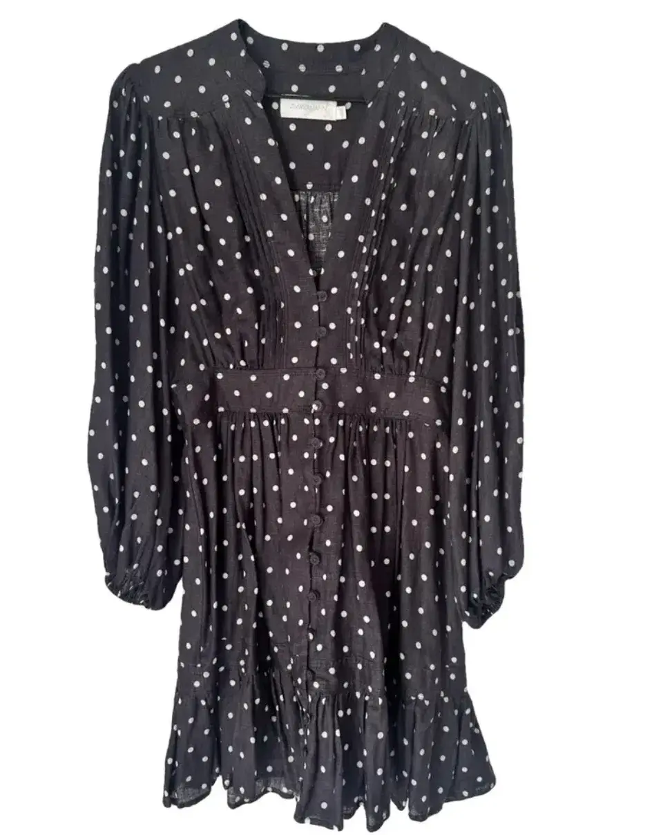 Zimmermann Prima Dot Dress Navy Size 0/Au 8  - Image 2