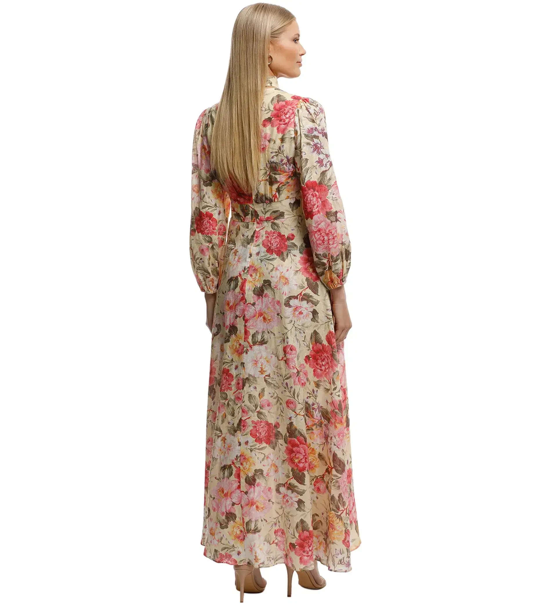 Zimmermann Honour Plunge Maxi Dress Lemon Floral Size 0/AU 8  - Image 3