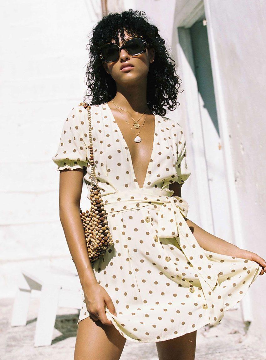 Faithfull the Brand, Vanelli Mini Dress Lemon Yellow Size 8 - Image 1