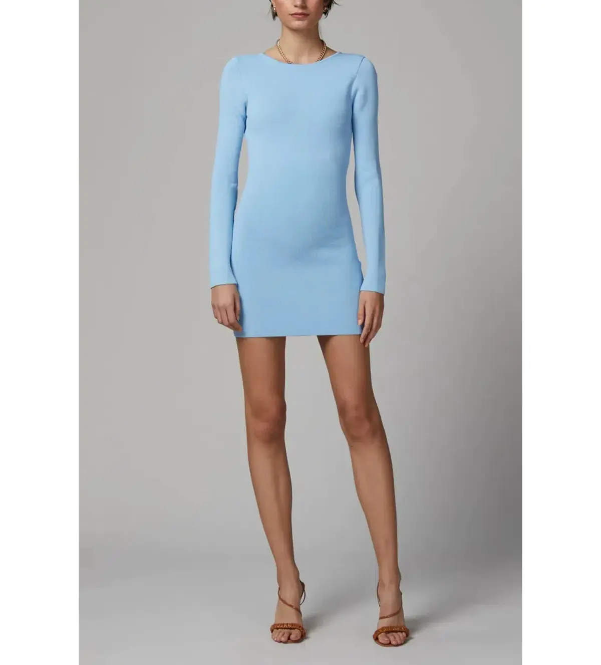 Bec And Bridge Emeline Knit Mini Dress Sky Blue Size 14 - Image 1