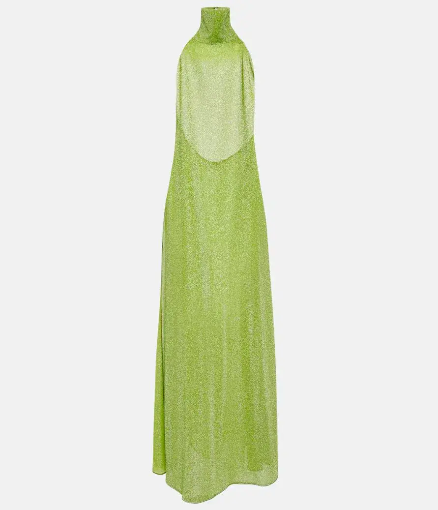 Oséree Lumiere Turtleneck Dress Green Size 14  for rent on The Volte - main image