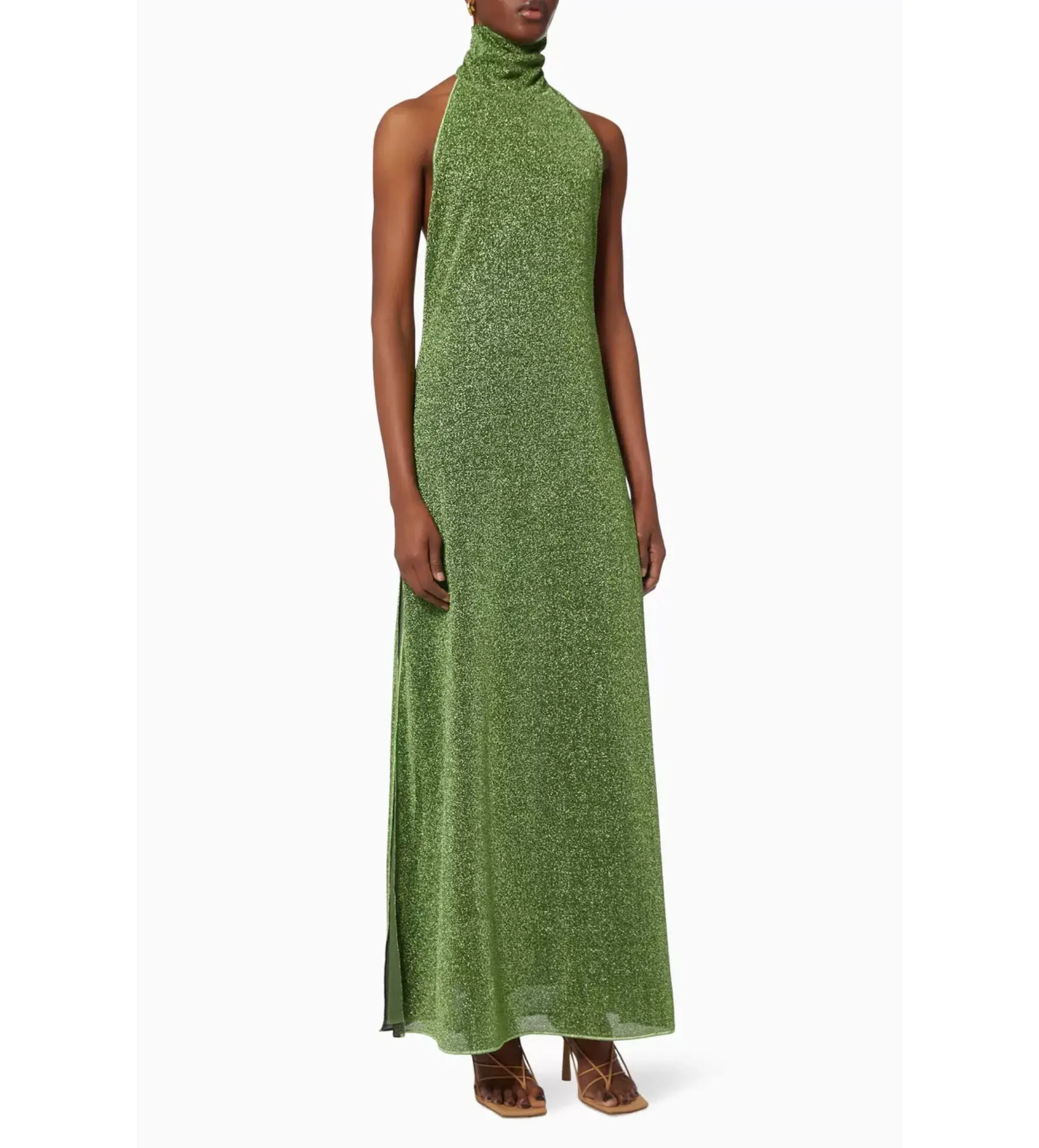 Oséree Lumiere Turtleneck Dress Green Size 14  - Image 1