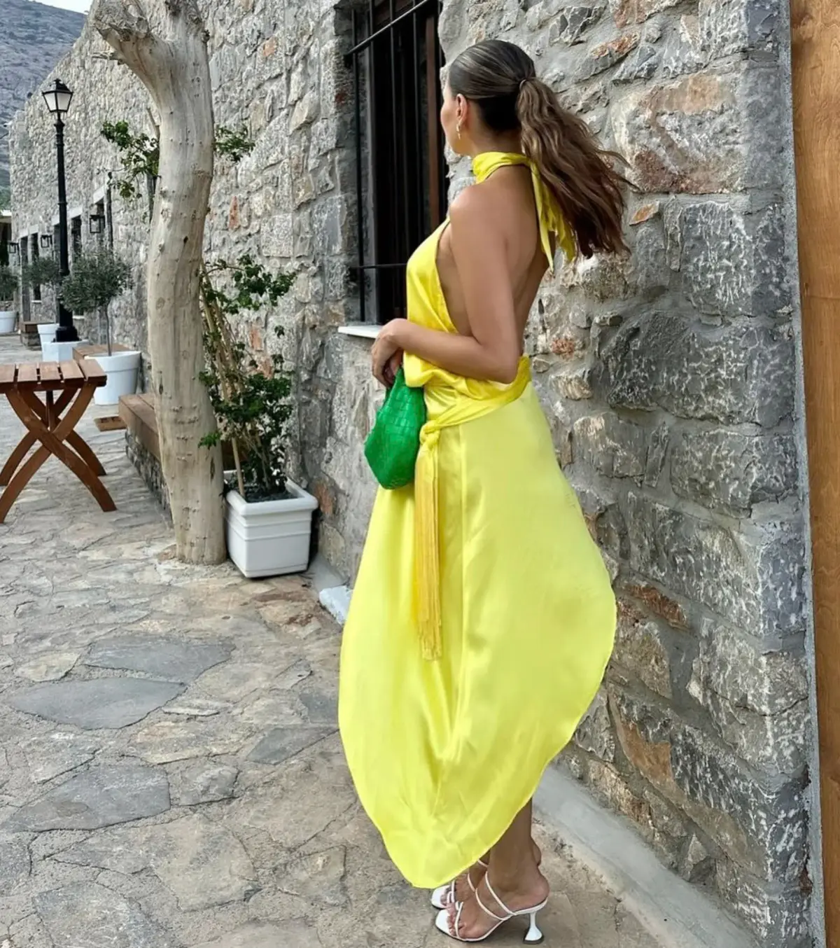 Mirae Paris Amos Sunrise Dress Jaune Yellow Size 8 - Image 6