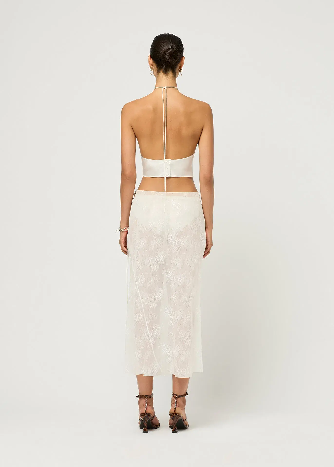 Maison Essentiele Lace Skirt in Optic White Size 8 - Image 2