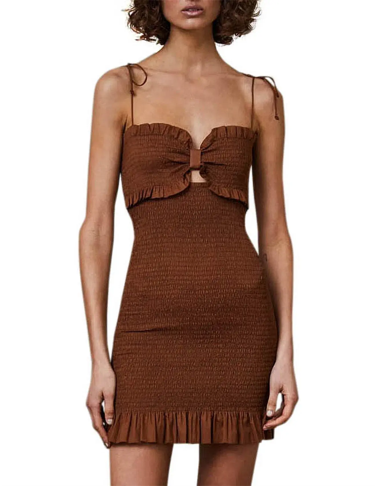 Bec & Bridge Carrie Mini Dress Brown Size 8 - Image 4