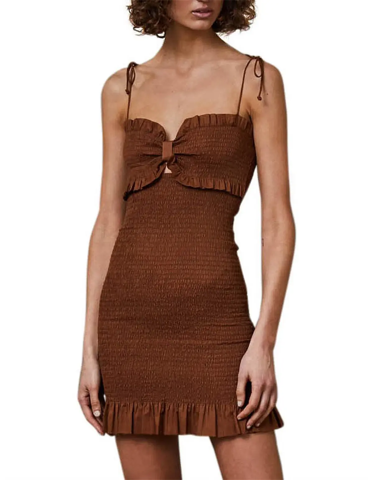 Bec & Bridge Carrie Mini Dress Brown Size 8 - Image 2