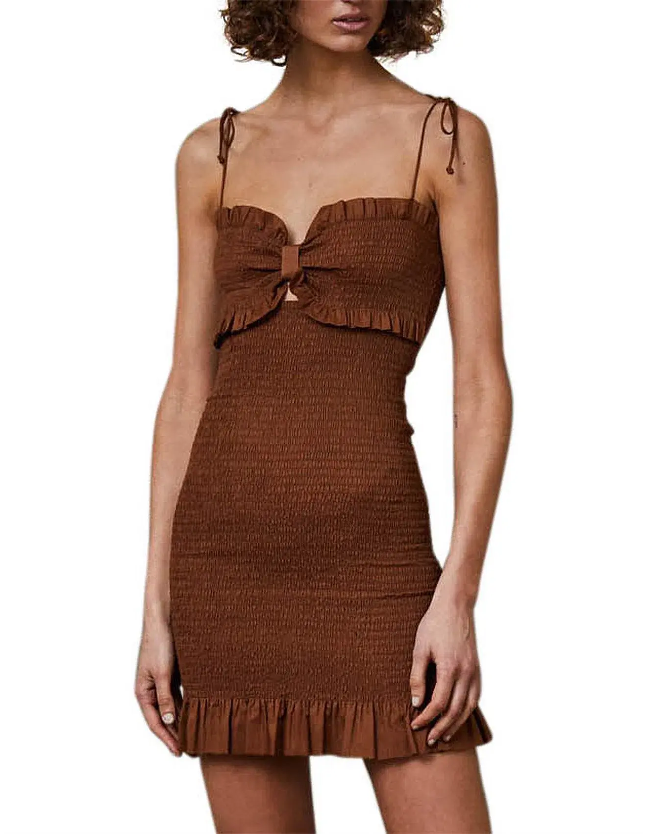 Bec & Bridge Carrie Mini Dress Brown Size 8 - Image 2