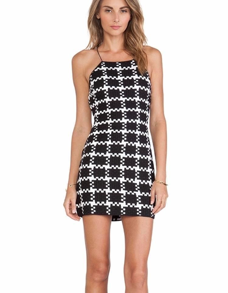 Shakuhachi Check Weave Mini Dress Print Size 6 - Image 2