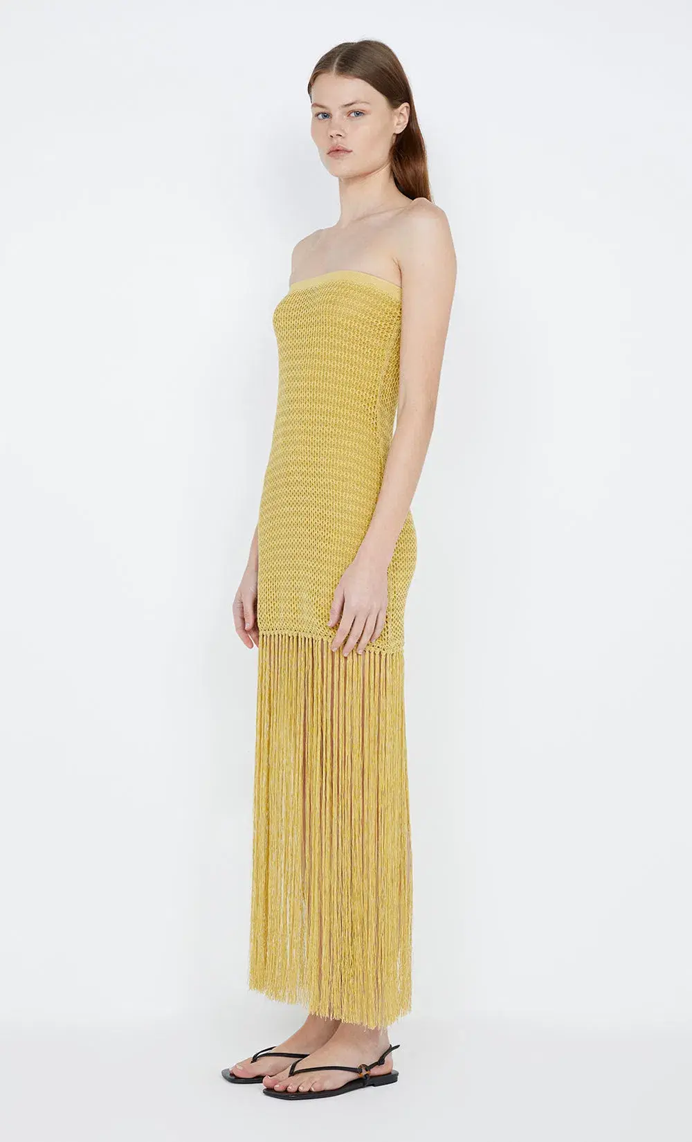 Bec & Bridge Calista Strapless Dress in Citrus Size 8 for rent on The Volte - main image