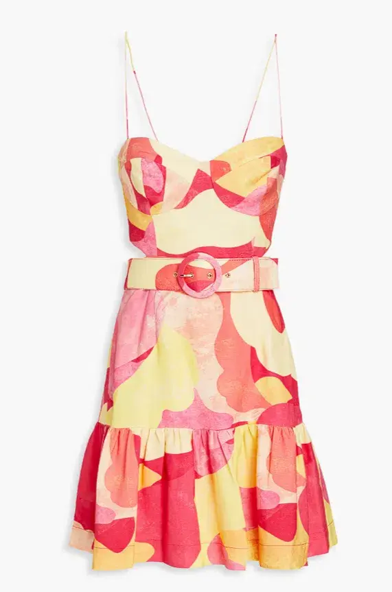 Rebecca Vallance Toretta Cut Out Mini Dress Print Size AU 8 - Image 3