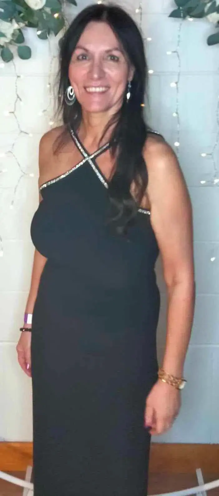 Forever New Gwen Arrow Neck Trim Bodycon Midi Dress Black Size 12 for rent on The Volte - main image