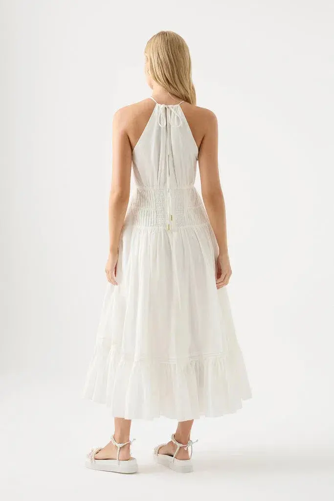 Aje Renata Eyelash Midi Dress Ivory Size 8 - Image 3