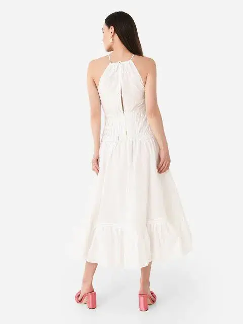 Aje Renata Eyelash Midi Dress Ivory Size 8 for rent on The Volte - main image
